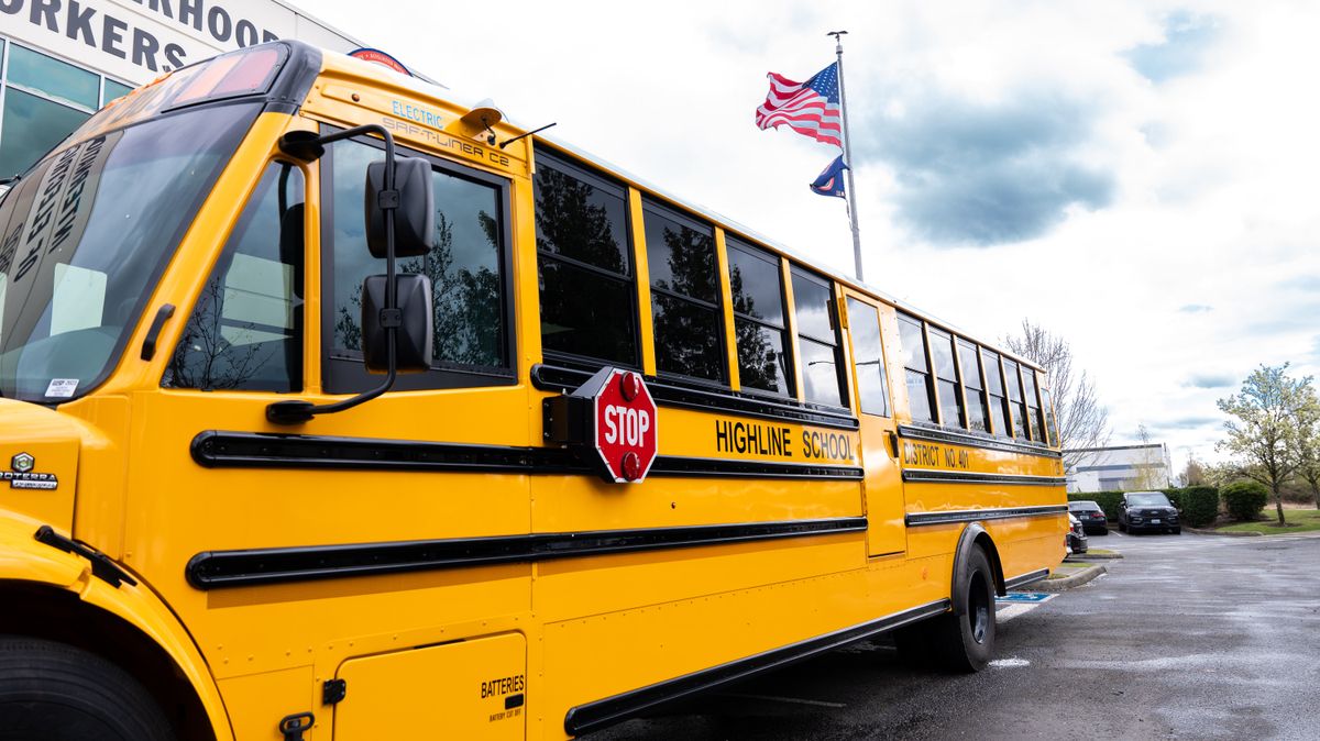 An electric school bus is pictured on March 28, 2024.   (Courtesy of the Governor